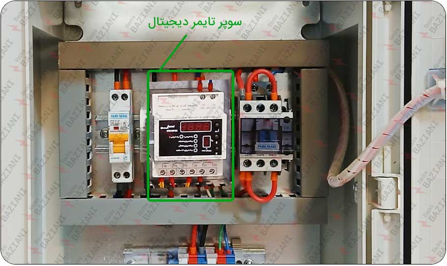 MEH1PN تصویر تایمر دیجیتال تابلوبرق مه پاش تکفاز با تایمر پیشرفته
