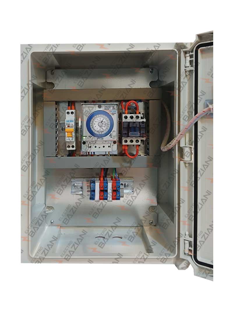 QHNA1P-001 تابلوبرق آبیاری قطره ای با تایمر آنالوگ