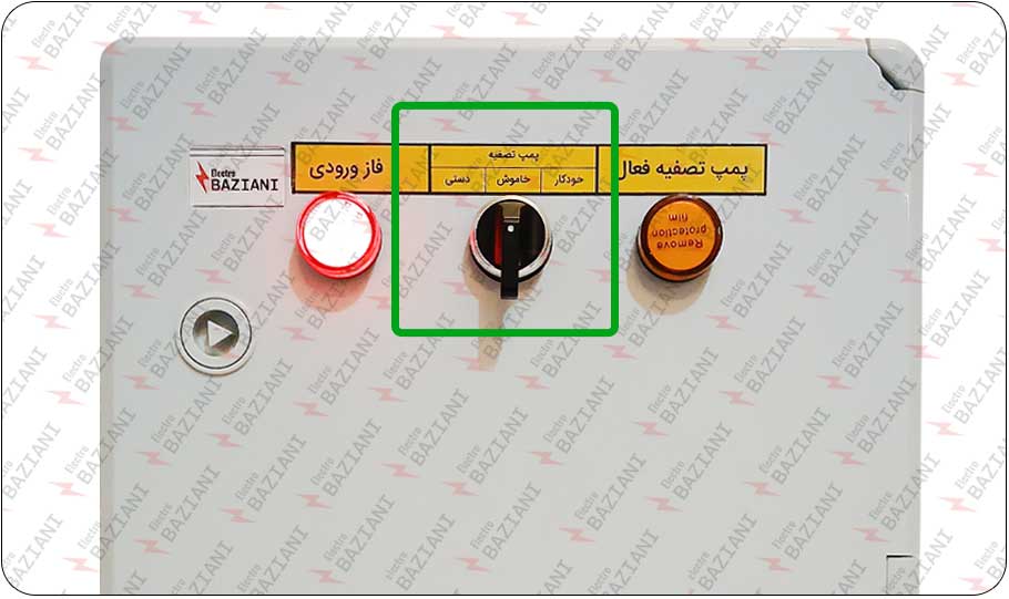 کلید سه حالته روی درب تابلوبرق آبیاری قطره ای با تایمر آنالوگ QHNA1P